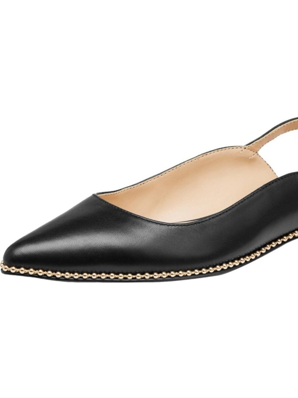 Coach Vae Skimmer Flat Shoes Women's Size 6 Black Leather Pointed Toe Classic